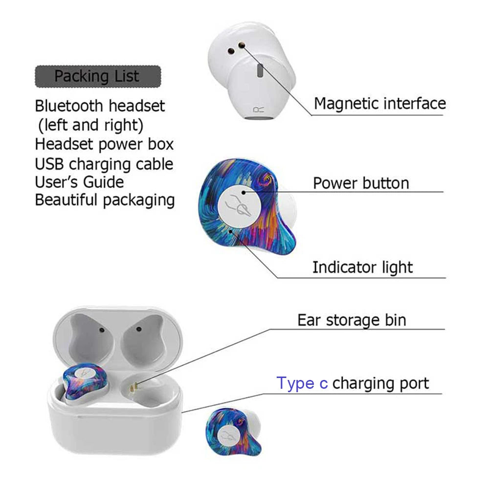 Sabbat X12 Pro Wireless Bluetooth Headset V5.0 Ear buds Twins Earphone With Charging box Earphones Wireless Bluetooth Earphones