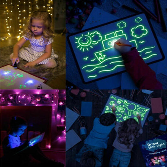 Draw With Light Fun fluorescent painting board children magic writing board luminous board 3D cross-border toys