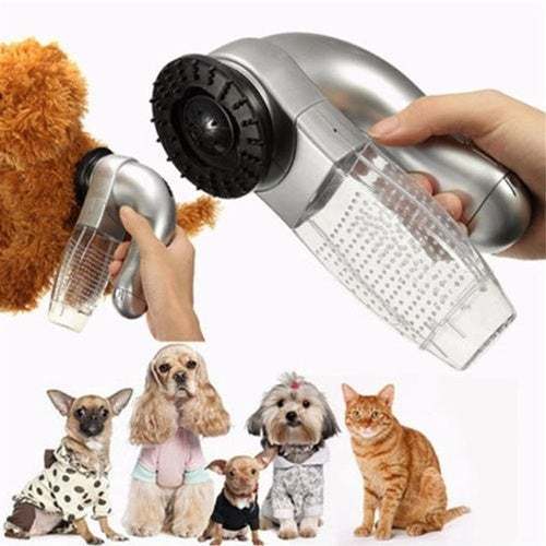 Pet Hair Vacuum Massager - Grooming & Shedding Removal Tool for Cats & Dogs